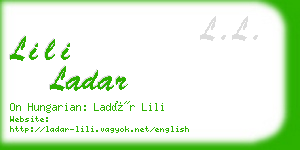 lili ladar business card